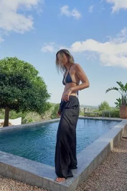 Alessa Winter X NA-KD High Waisted Viscose Blend Wide Trousers