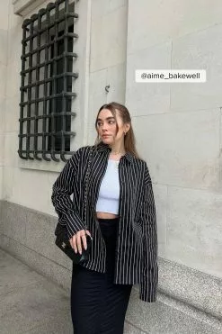 NA-KD Trend Oversize Striped Cotton Shirt