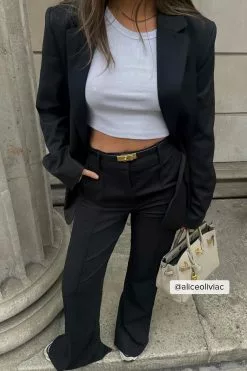 NA-KD Classic Slim Straight Slit Detail Suit Pants