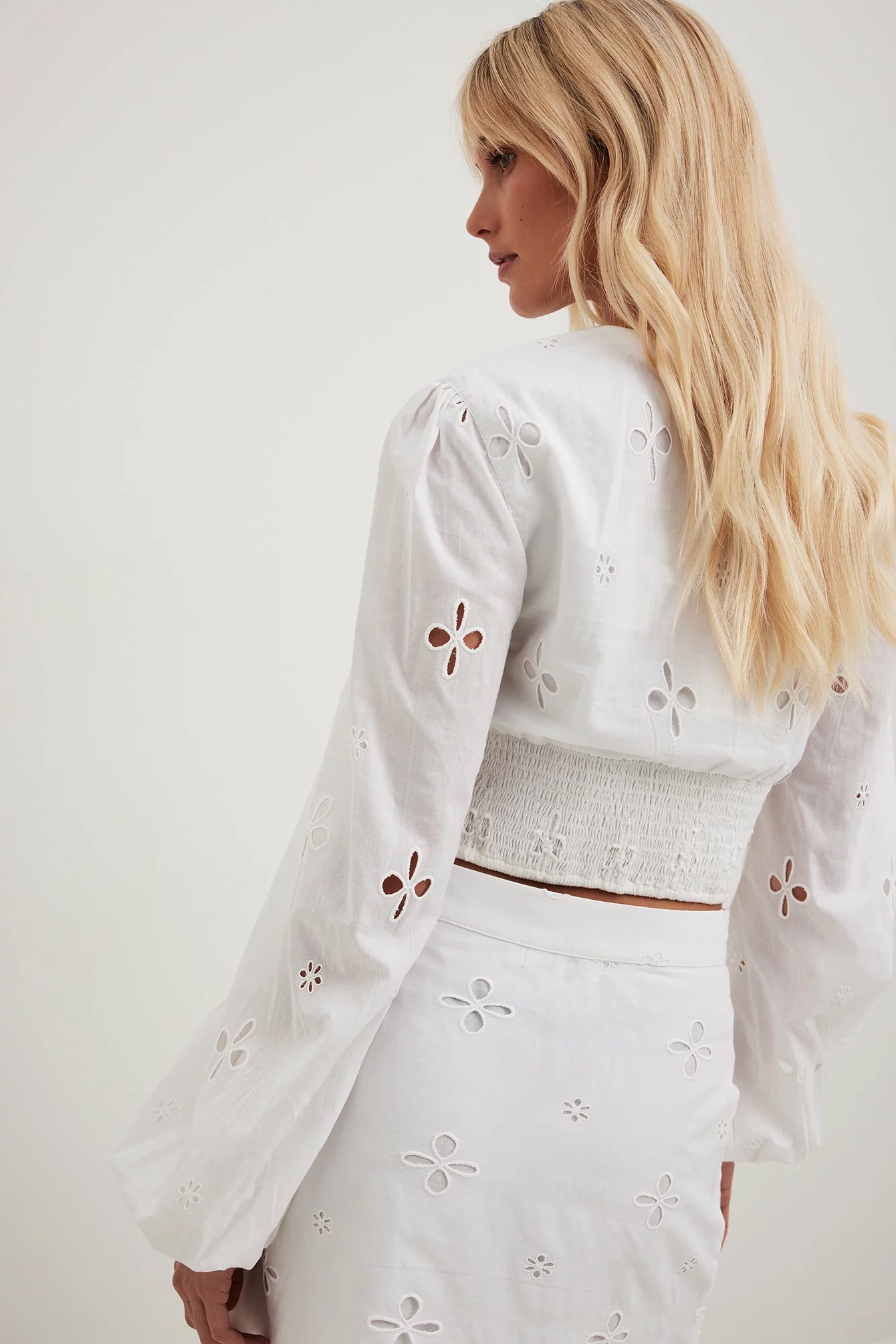 NA-KD Boho Anglaise Long Sleeve Blouse - Image 2