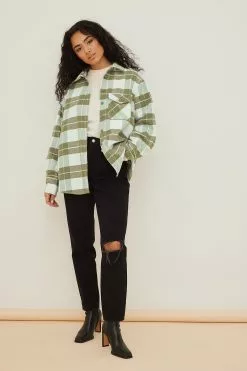 Anika Teller X NA-KD Oversized Checkered Overshirt