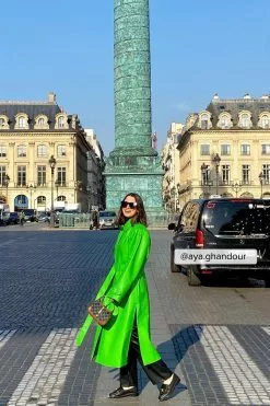 Janka Polliani X NA-KD Wrinkled Detailed Long PU Trench Coat