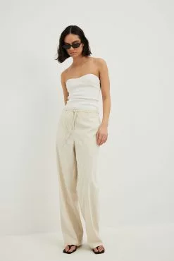 NA-KD Trend Belted Detail High Waist Striped Pants