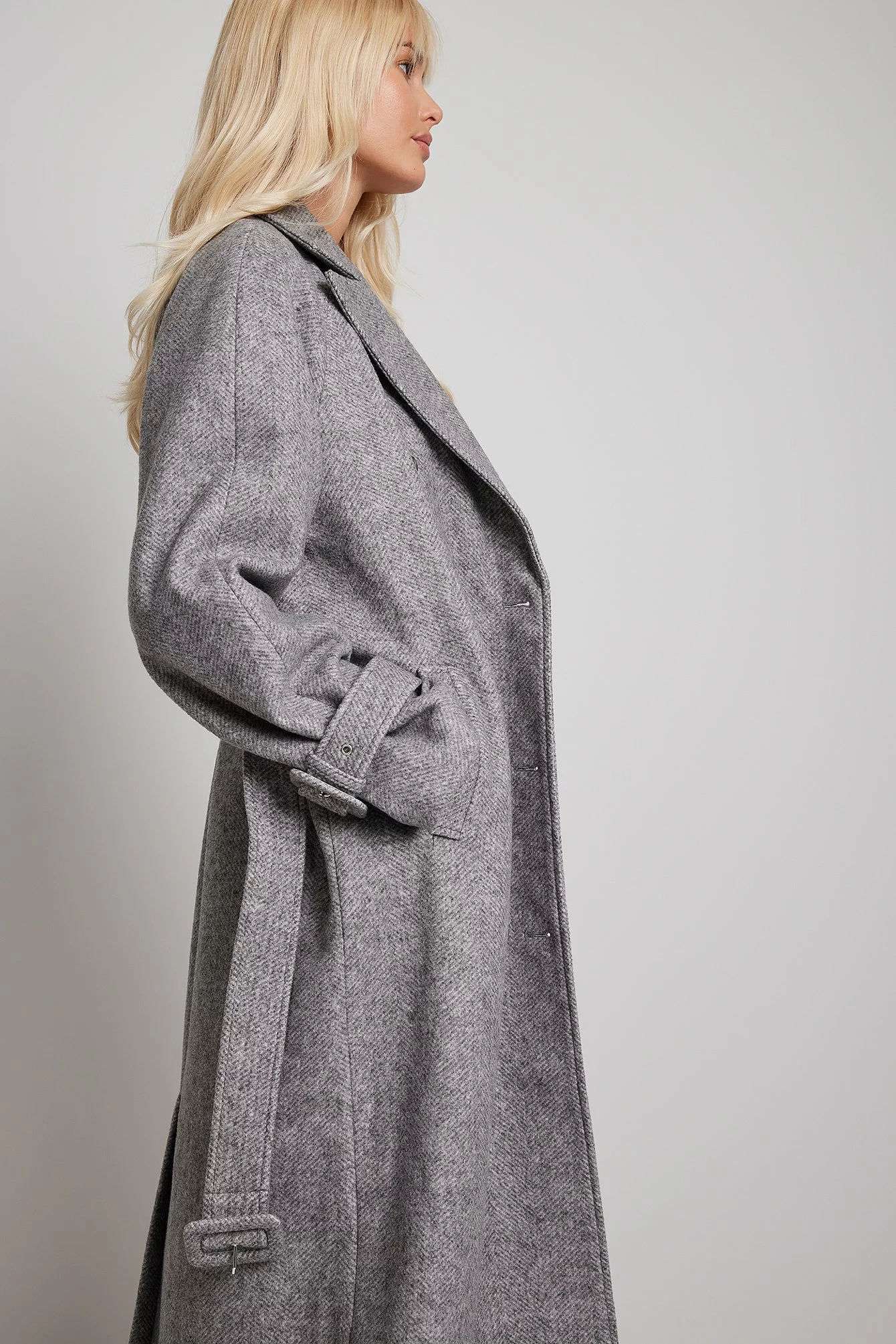 NA-KD Belted Herringbone Coat - Image 9