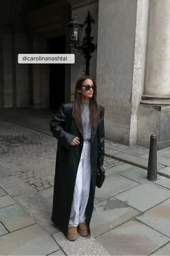 NA-KD Trend Oversized PU Trench Coat