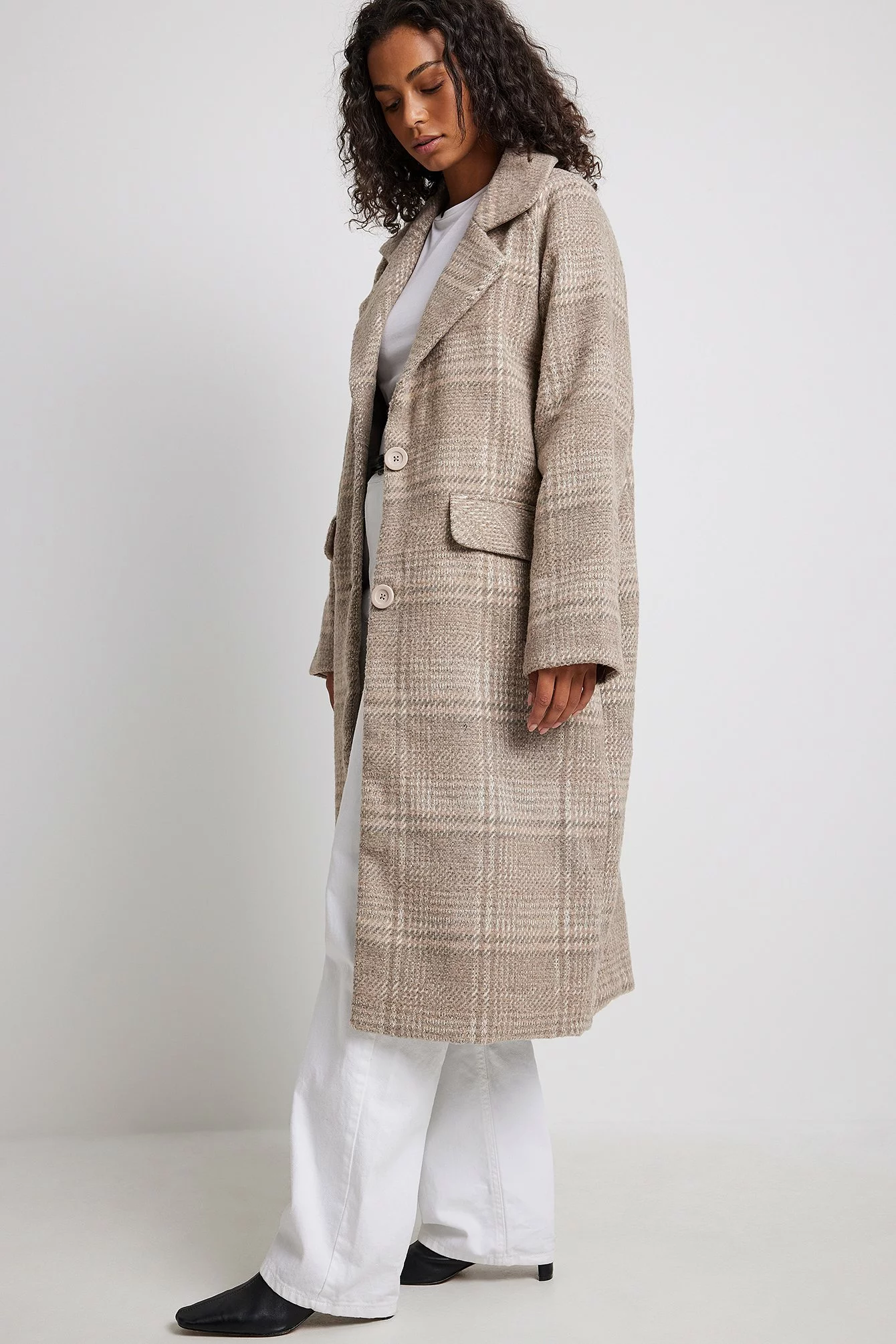 NA-KD Checked Oversized Coat - Image 6