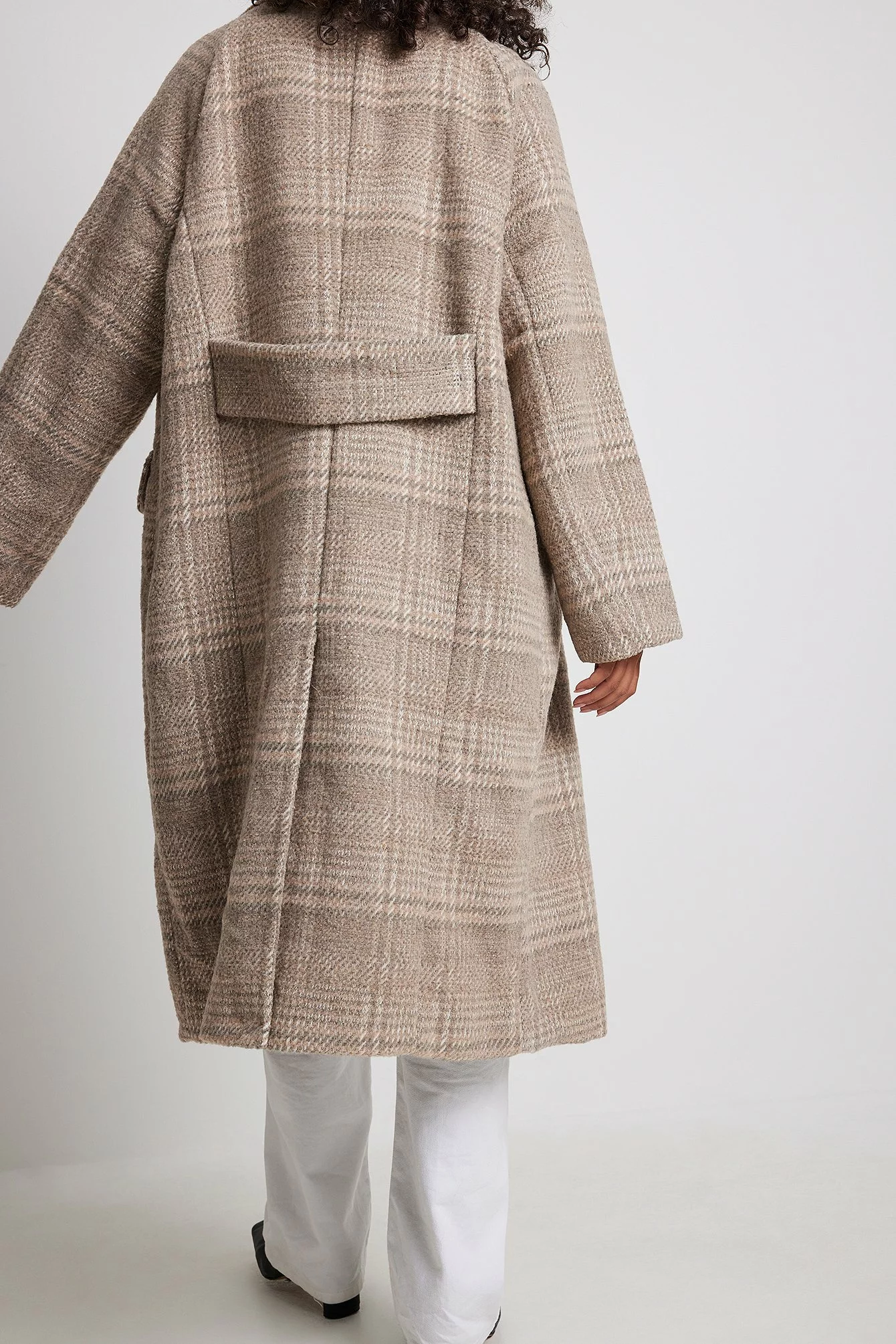 NA-KD Checked Oversized Coat - Image 7