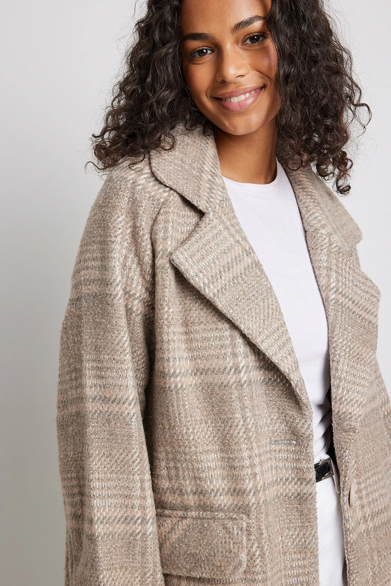 NA-KD Checked Oversized Coat - Image 9