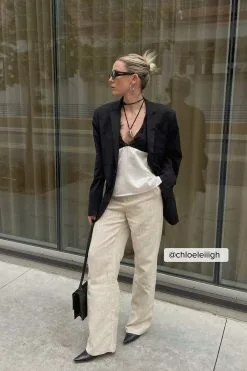 NA-KD Trend Melange Straight Suit Pants