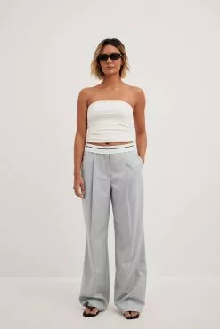 NA-KD Classic Cotton Waistband Detail Pants