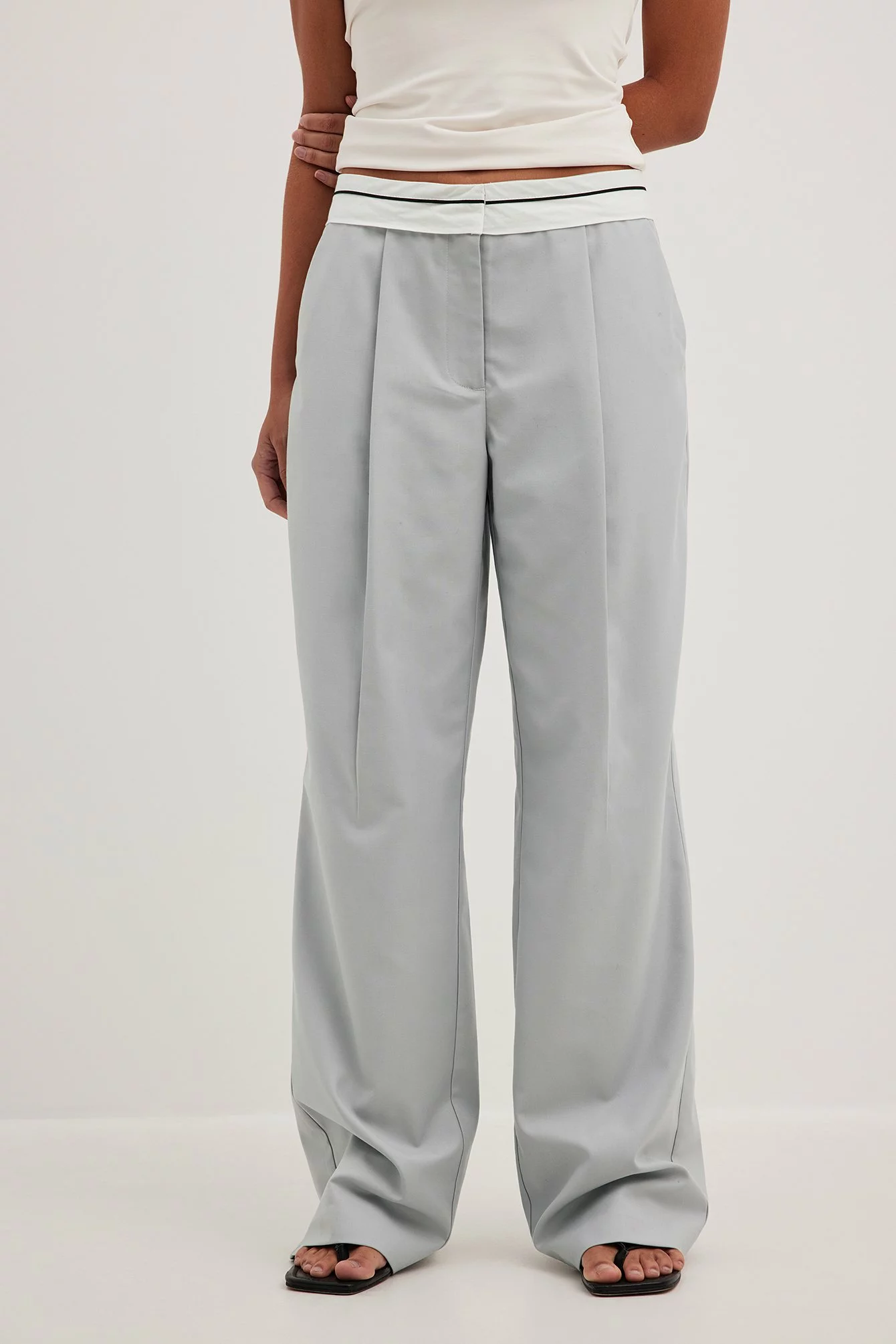 NA-KD Classic Cotton Waistband Detail Pants - Image 3