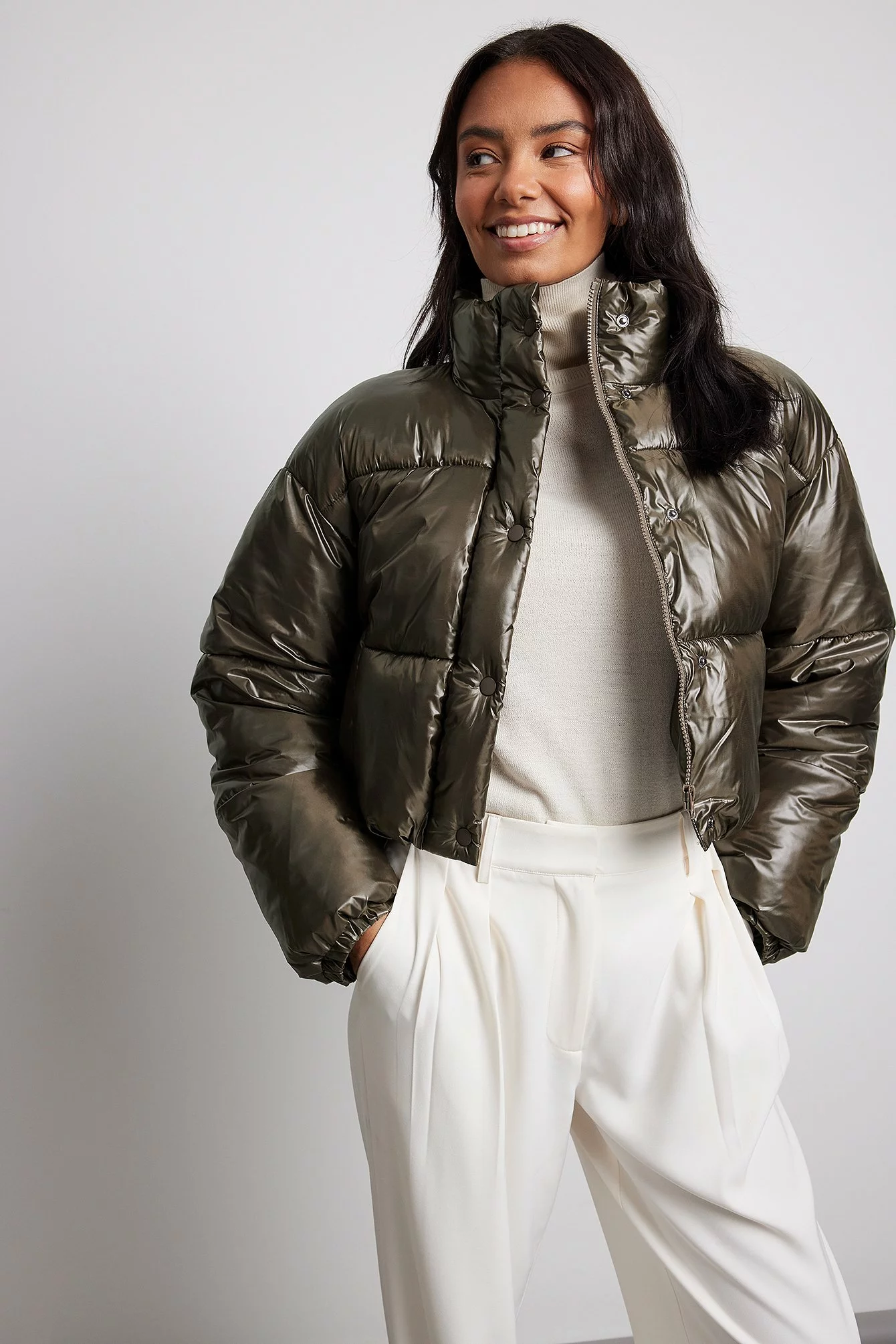 NA-KD Trend Cropped Padded Jacket - Image 3