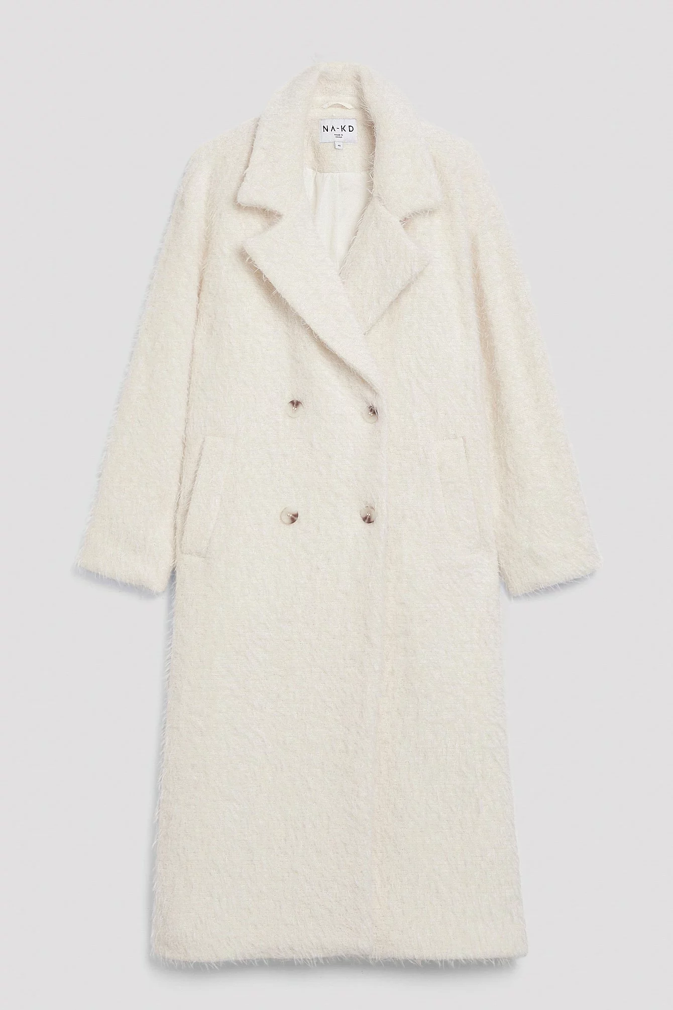 NA-KD Trend Double Buttoned Hairy Coat - Image 2