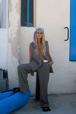 Elin Warnqvist X NA-KD Mid Waist Detailed Trousers