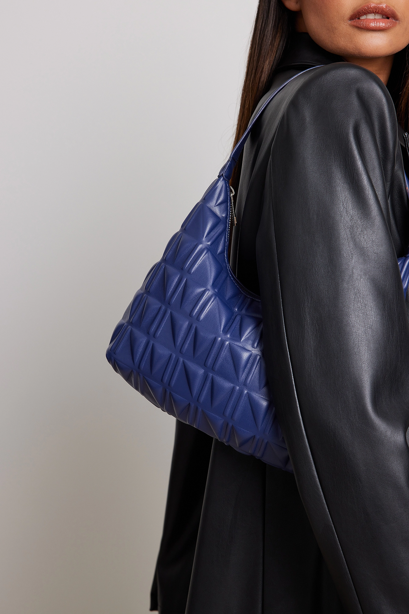Mocean Sisters X NA-KD Embossed Baguette Bag - Image 4