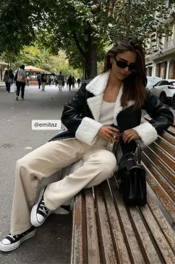 Lisa & Lena For NA-KD Pu Coat With Teddy Details