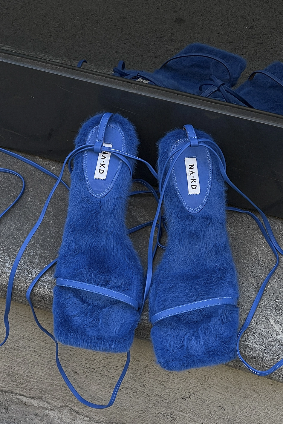 NA-KD Shoes Faux Fur Sole Strappy Heels - Image 2