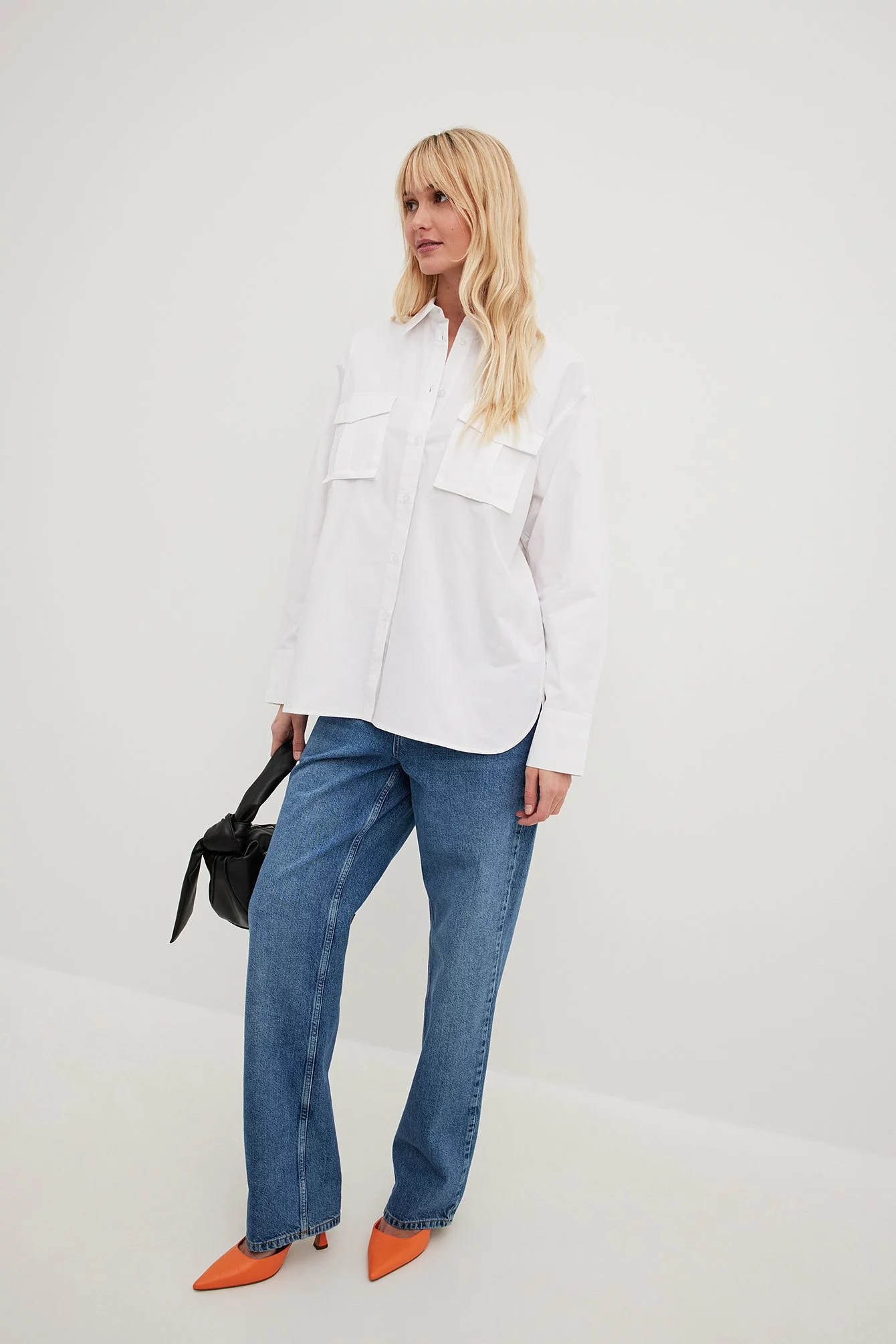 NA-KD Flap Pocket Oversized Shirt