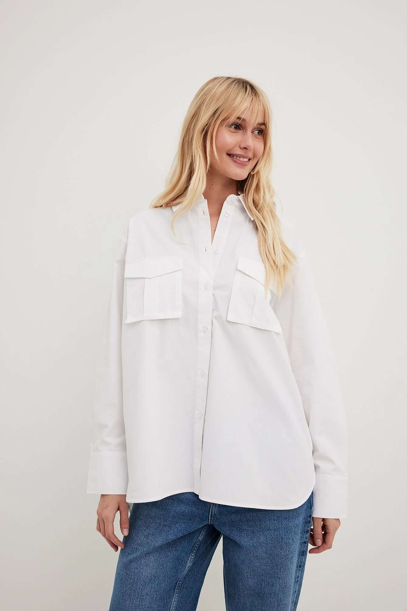 NA-KD Flap Pocket Oversized Shirt - Image 3