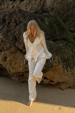 Moa Mattsson X NA-KD Flounce Detail Blouse