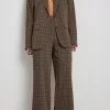 Georgina Lennon X NA-KD Front Slit Checked Trousers