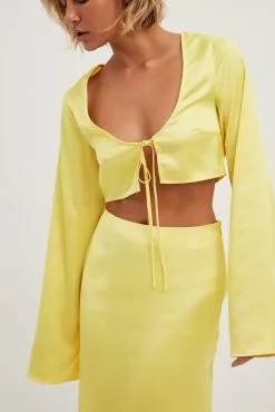 Josefine Hj X Na-Kd Front Tied Satin Top