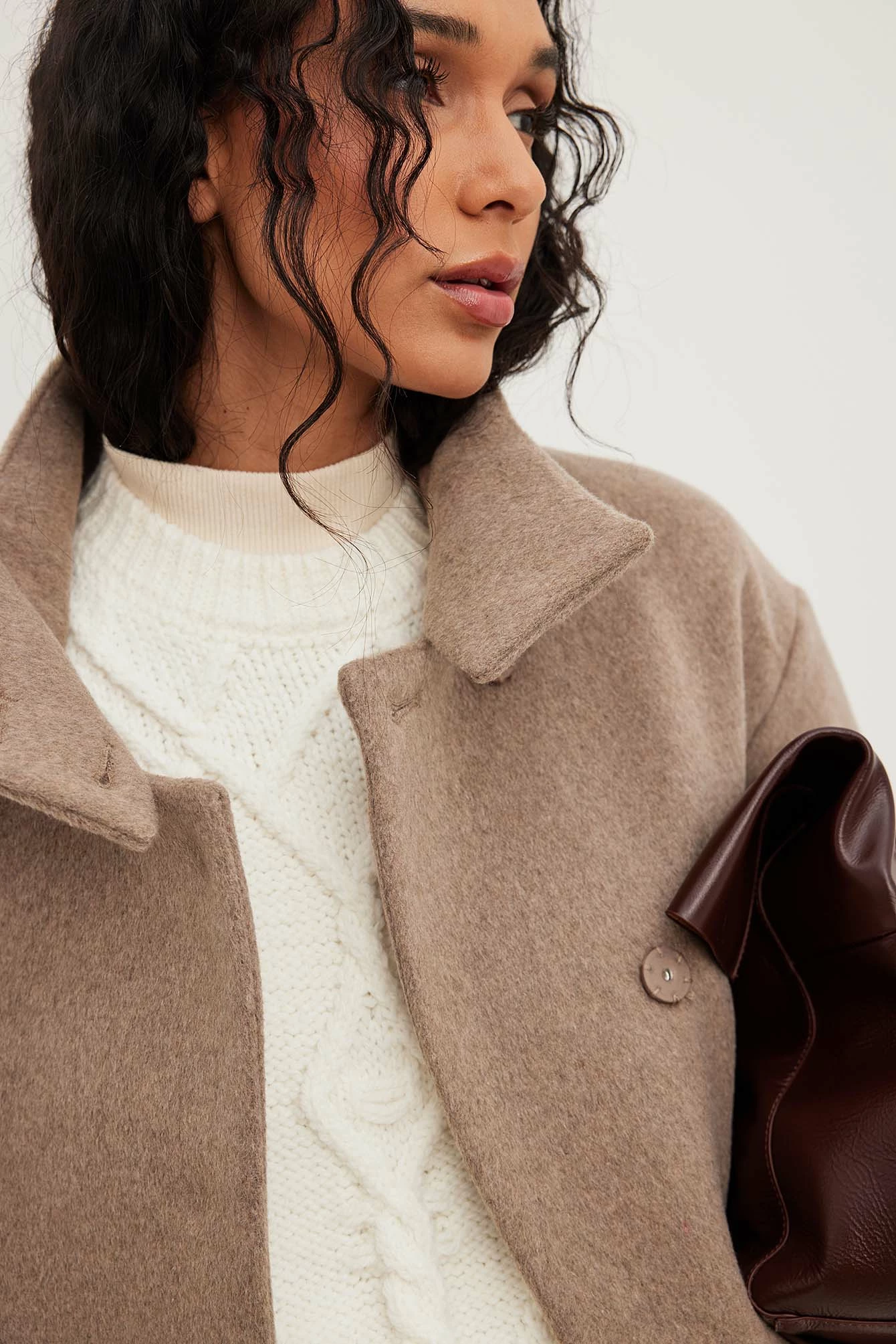 NA-KD High Neck Buttoned Coat - Image 4