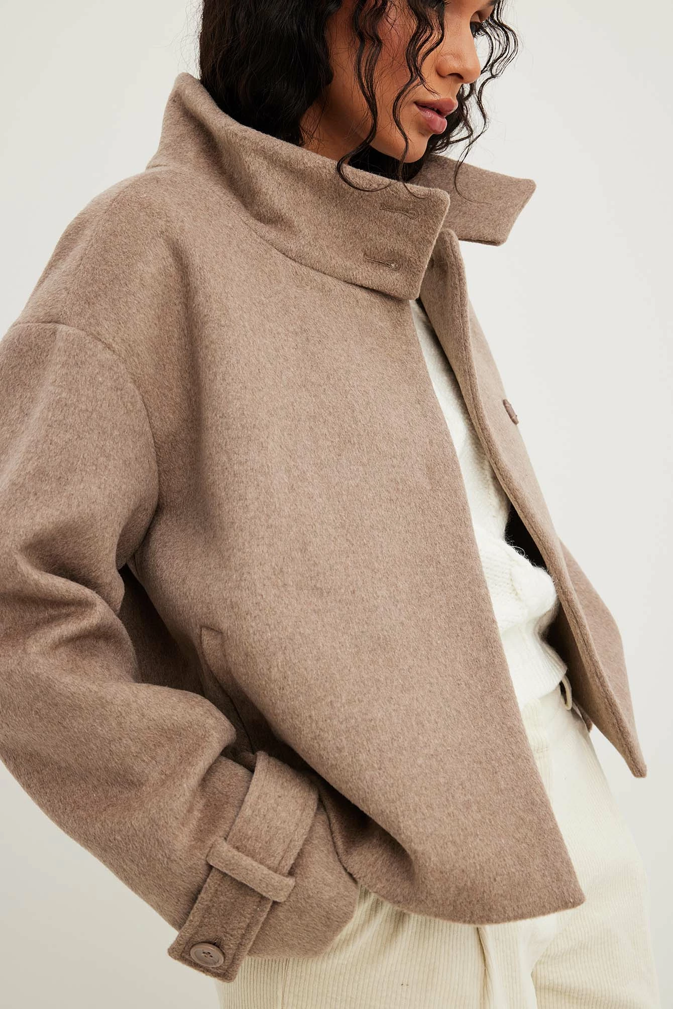 NA-KD High Neck Buttoned Coat