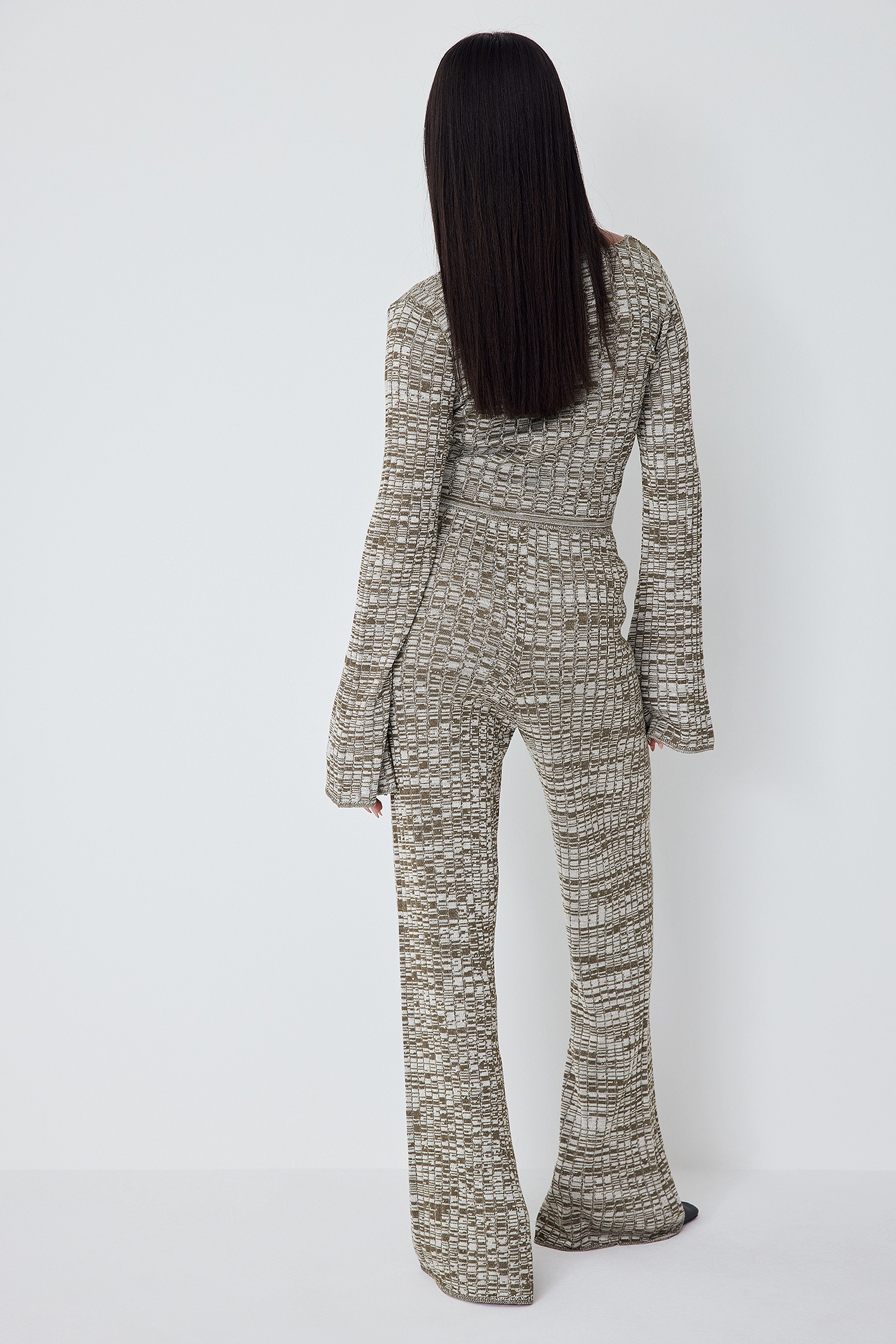 NA-KD High Waist Melange Knitted Trousers - Image 2