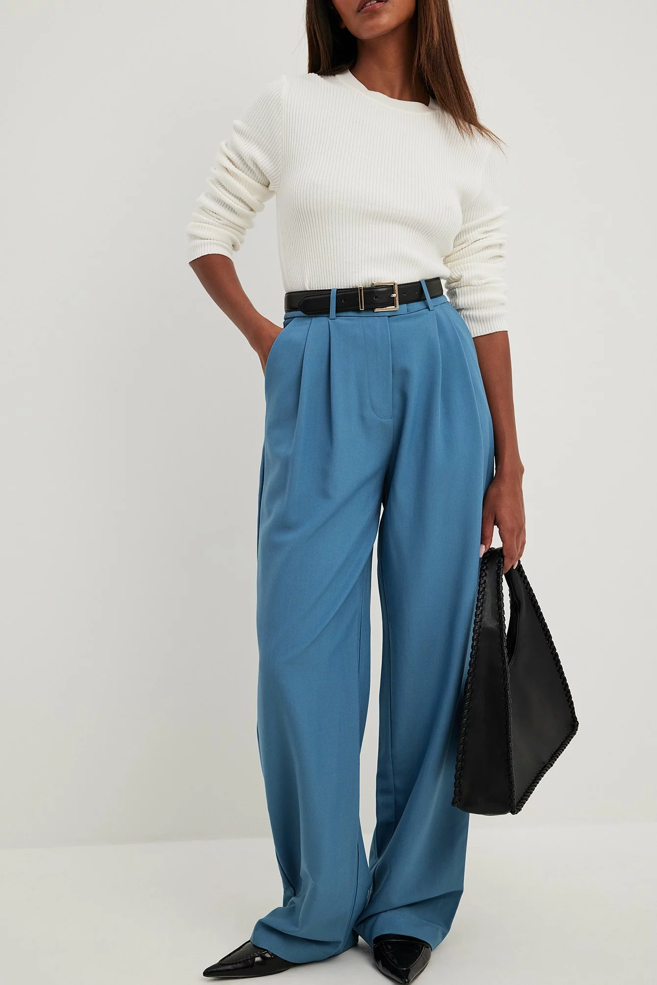 NA-KD Trend High Waist Pleated Wide Leg Pants - Image 17