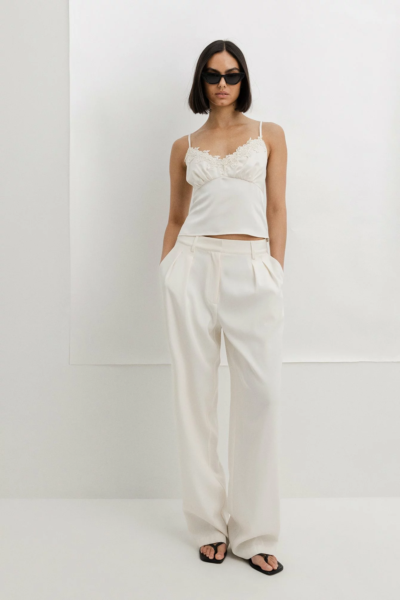 NA-KD Trend High Waist Pleated Wide Leg Pants