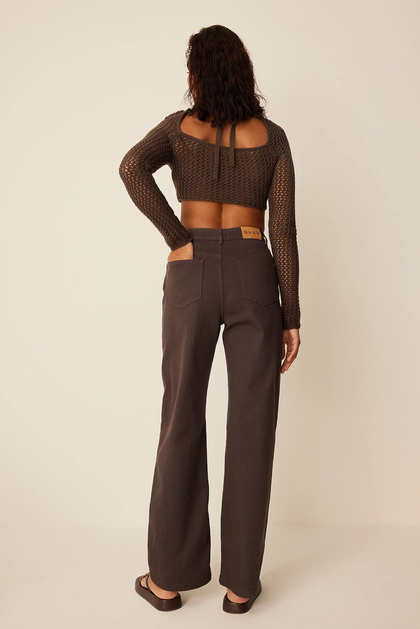 Romee Strijd X NA-KD High Waisted Wide Leg Denim - Image 10