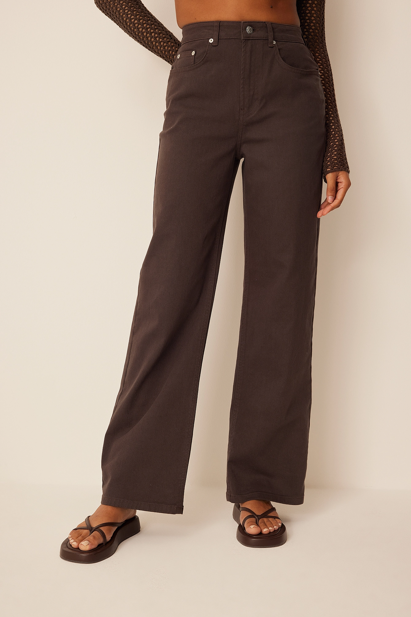 Romee Strijd X NA-KD High Waisted Wide Leg Denim - Image 12