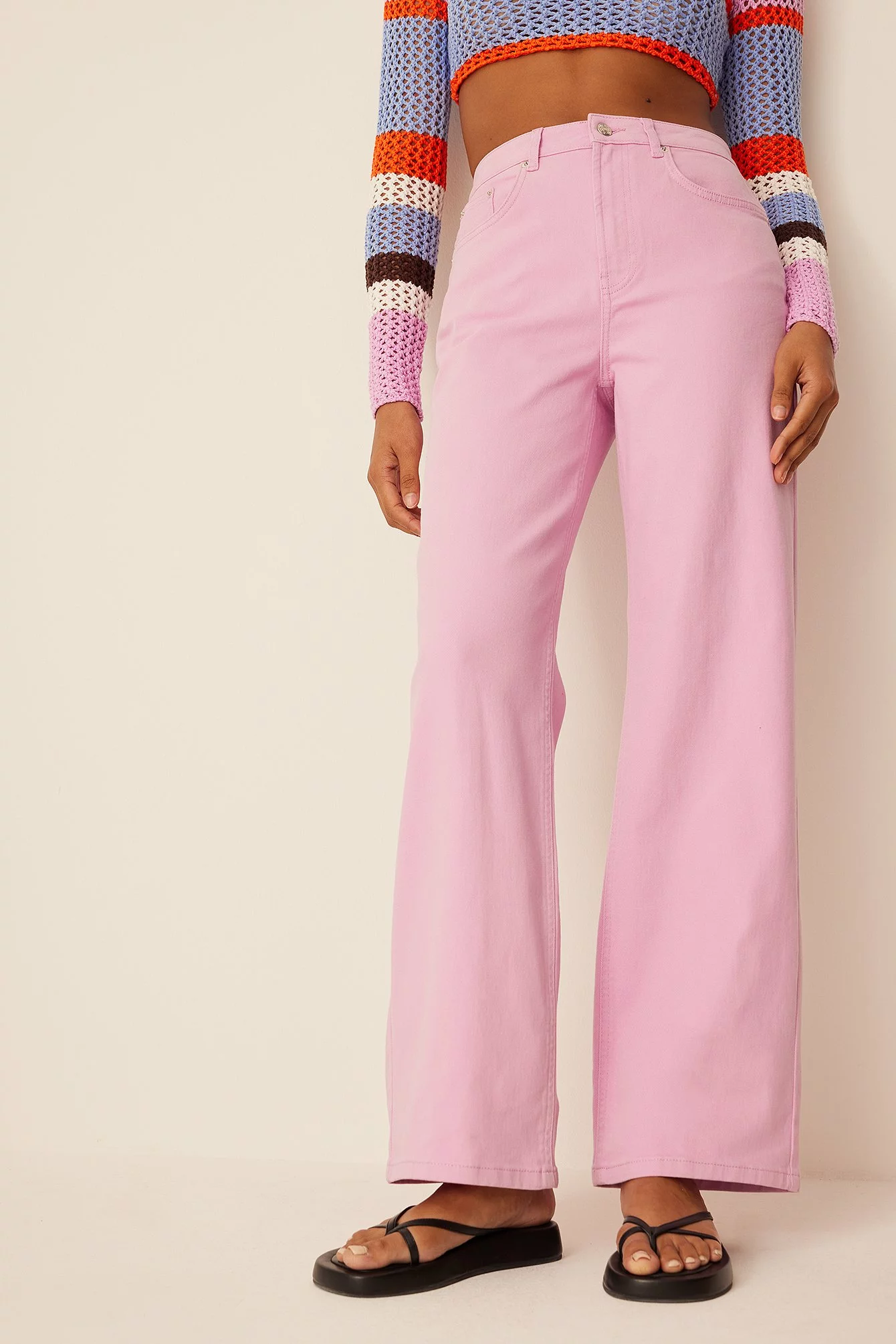 Romee Strijd X NA-KD High Waisted Wide Leg Denim - Image 7