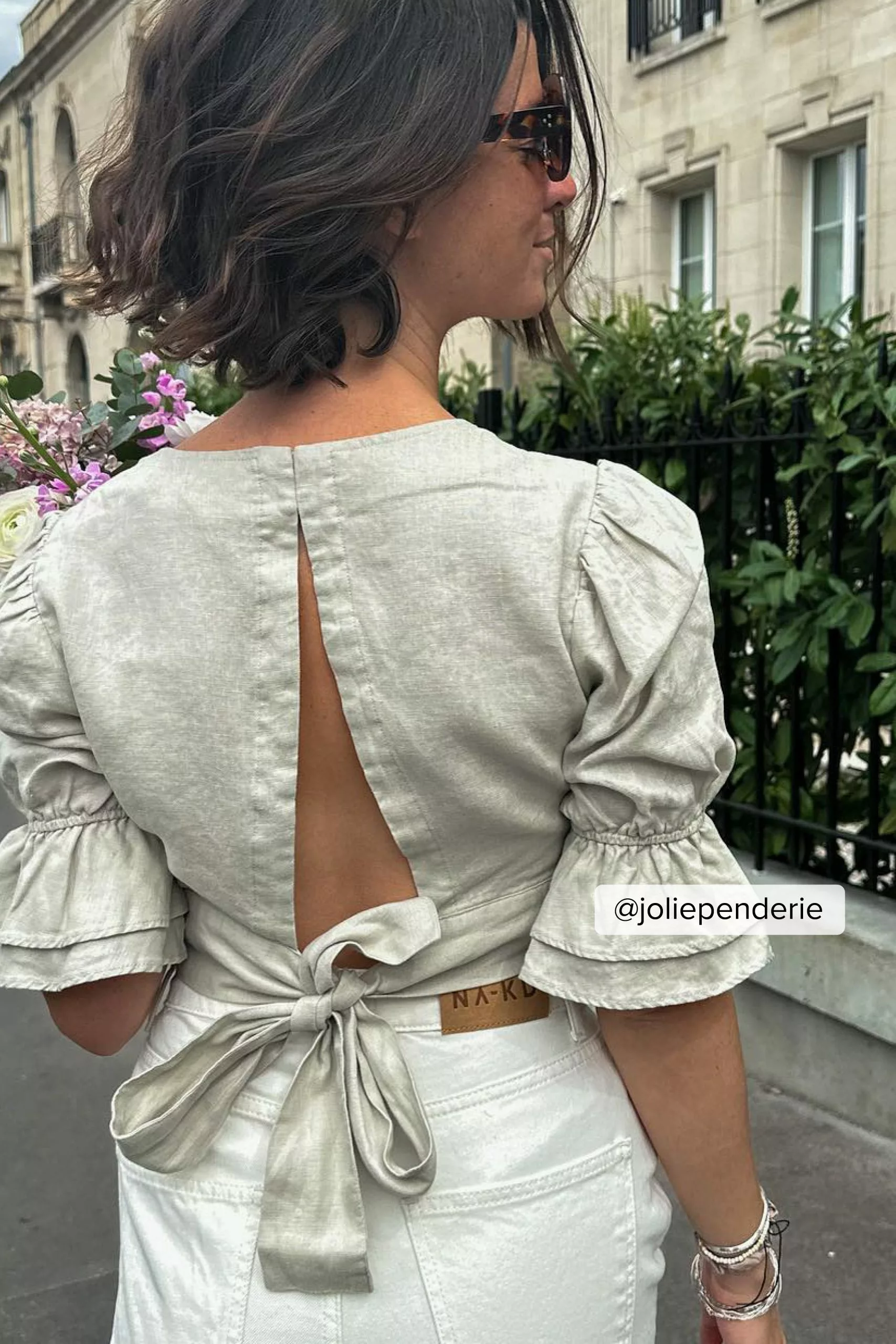 NA-KD Linen Tie Back Top - Image 18