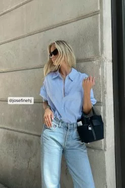 Josefine Hj X Na-Kd Linen Blend Oversized Shirt