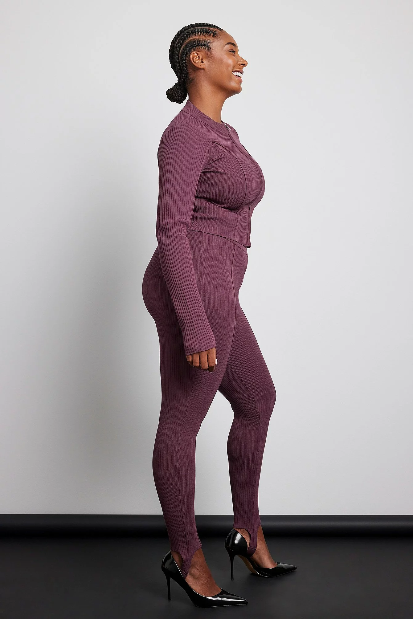 NA-KD Knitted Ribbed Leggings
