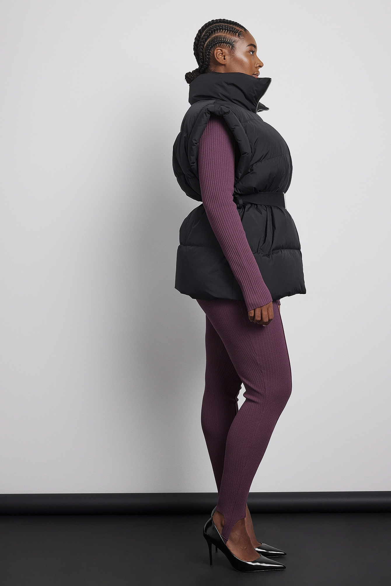 NA-KD Knitted Ribbed Leggings - Image 3