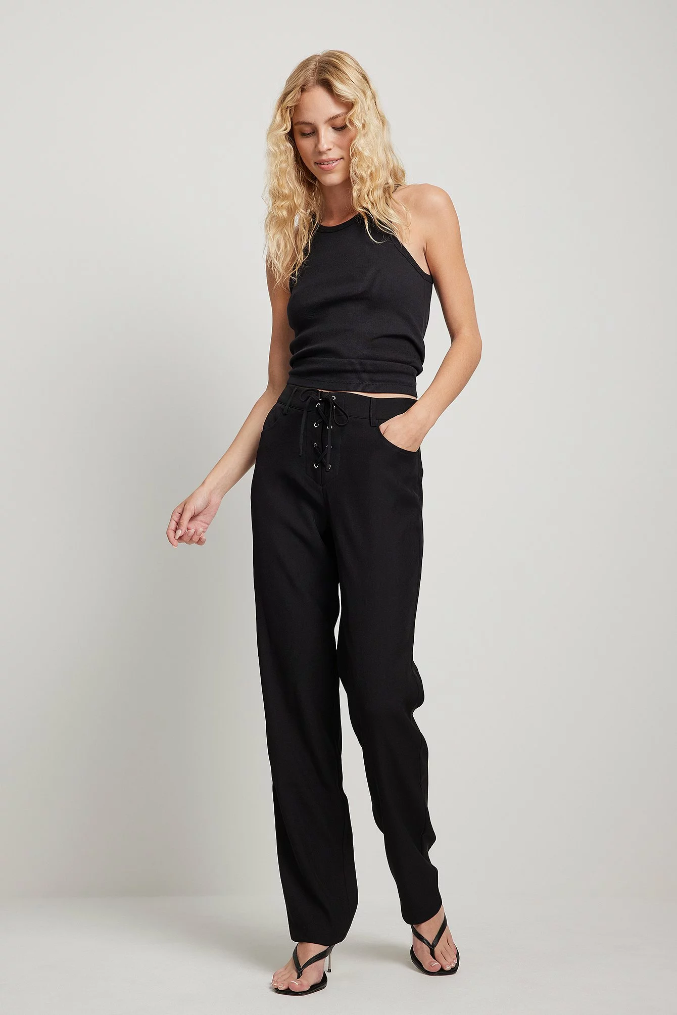 NA-KD Lace-Up Front Detail Suit Pants - Image 9