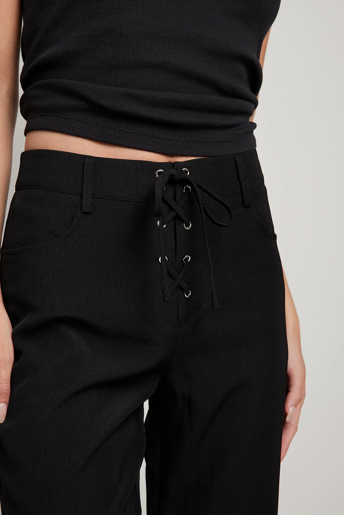 NA-KD Lace-Up Front Detail Suit Pants - Image 12