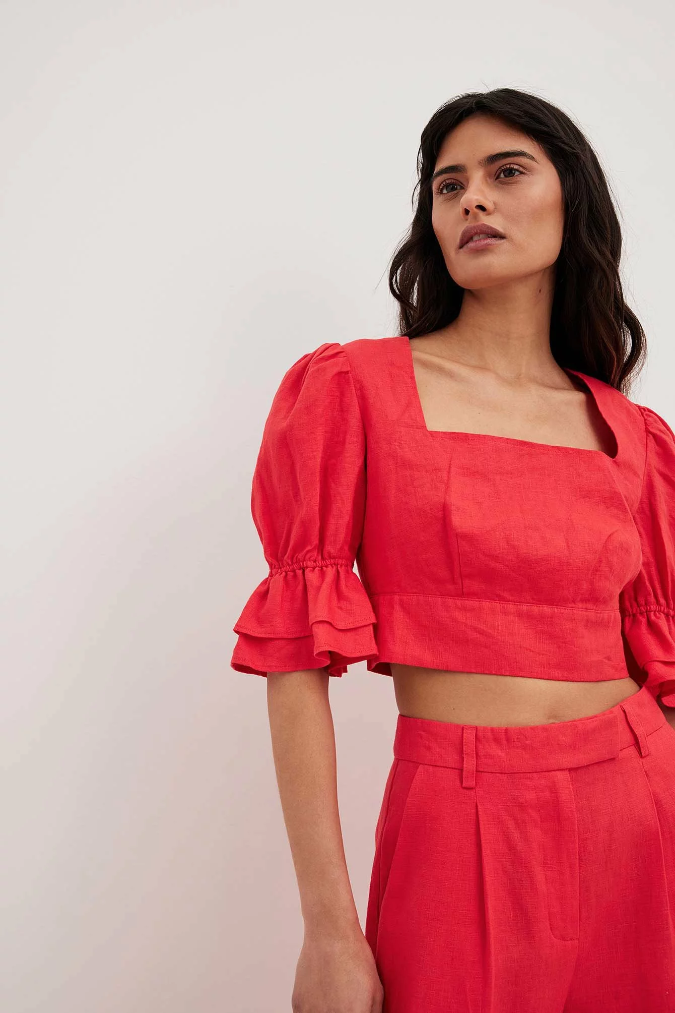 NA-KD Linen Tie Back Top - Image 14