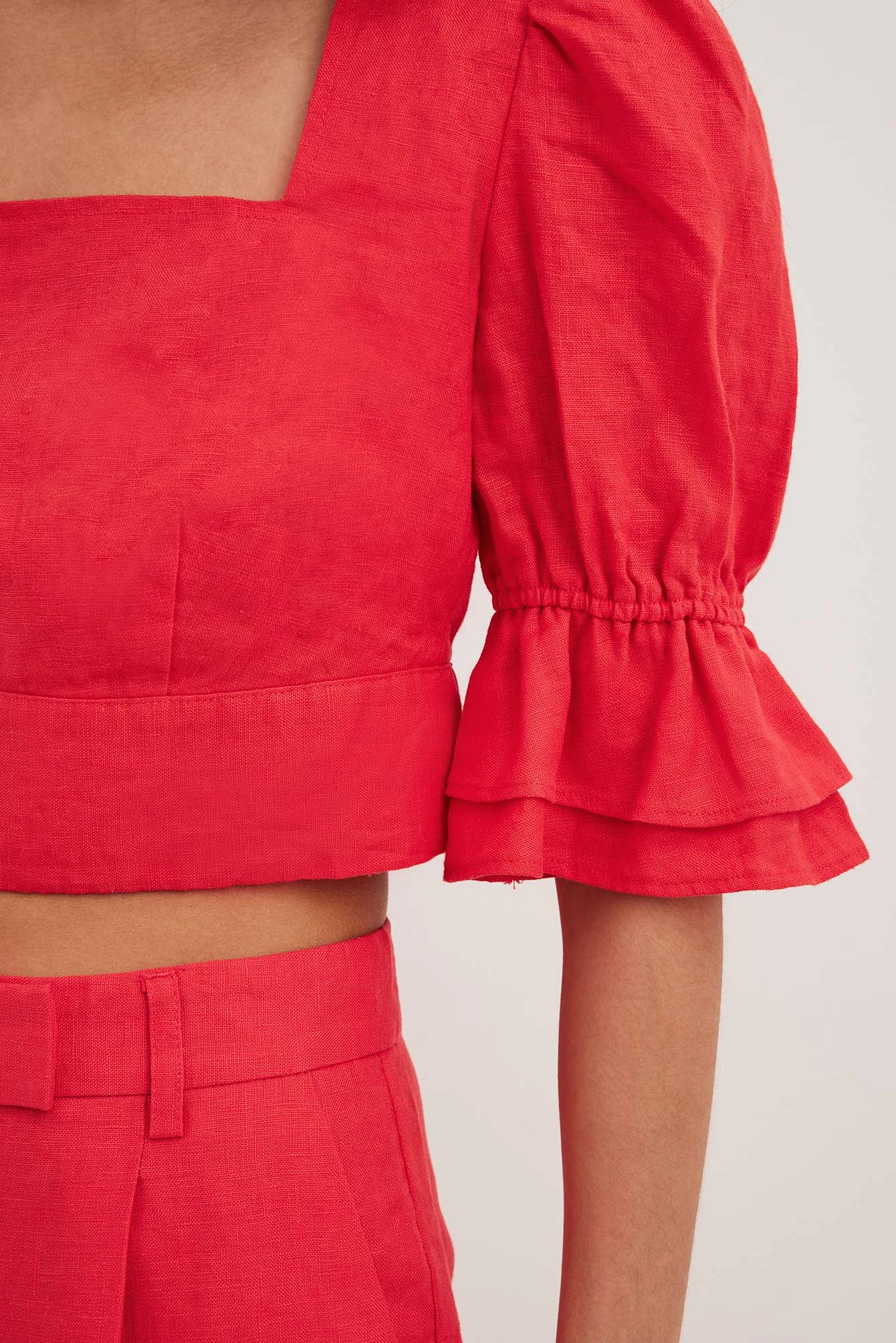 NA-KD Linen Tie Back Top - Image 16