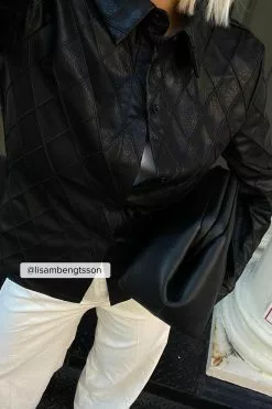 NA-KD Trend Quilted PU Shirt