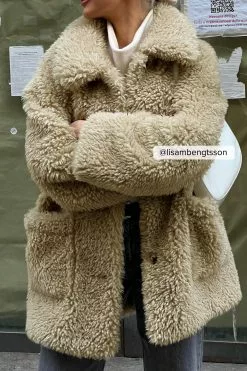 NA-KD Pocket Detail Teddy Jacket