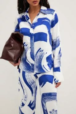 NA-KD Trend Long Sleeve Satin Shirt