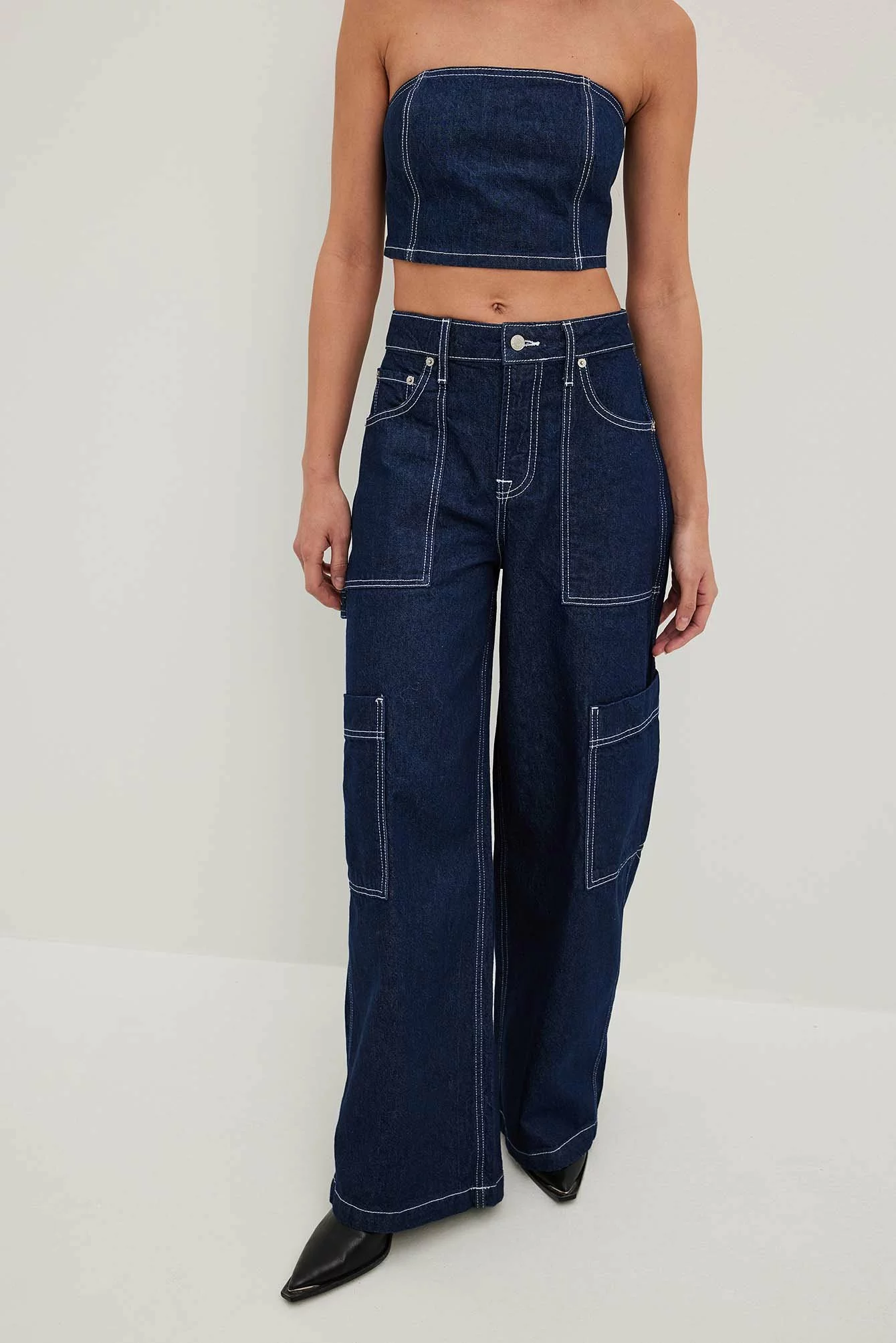 NA-KD Loose Cargo Denim - Image 7