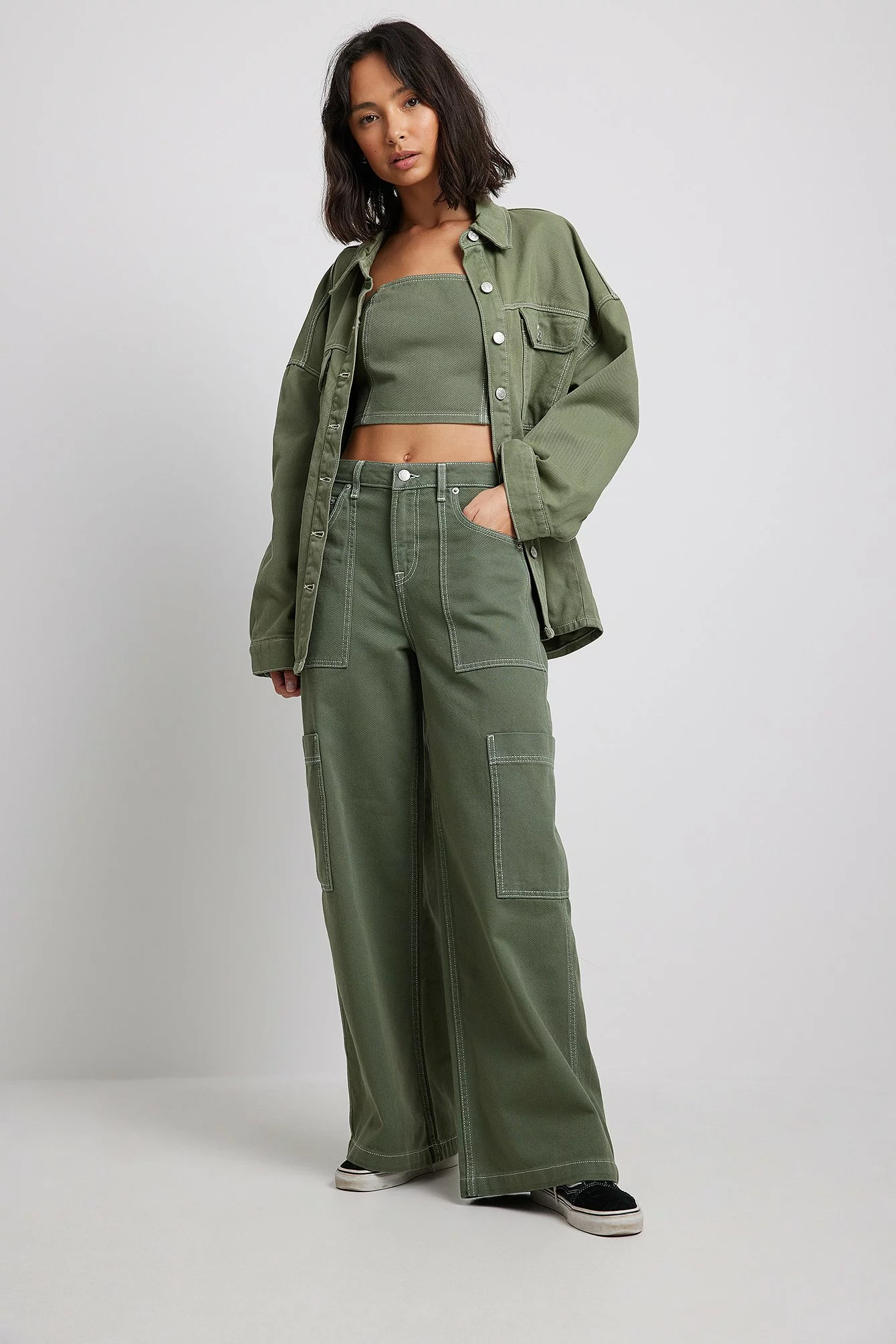 NA-KD Loose Cargo Denim - Image 3