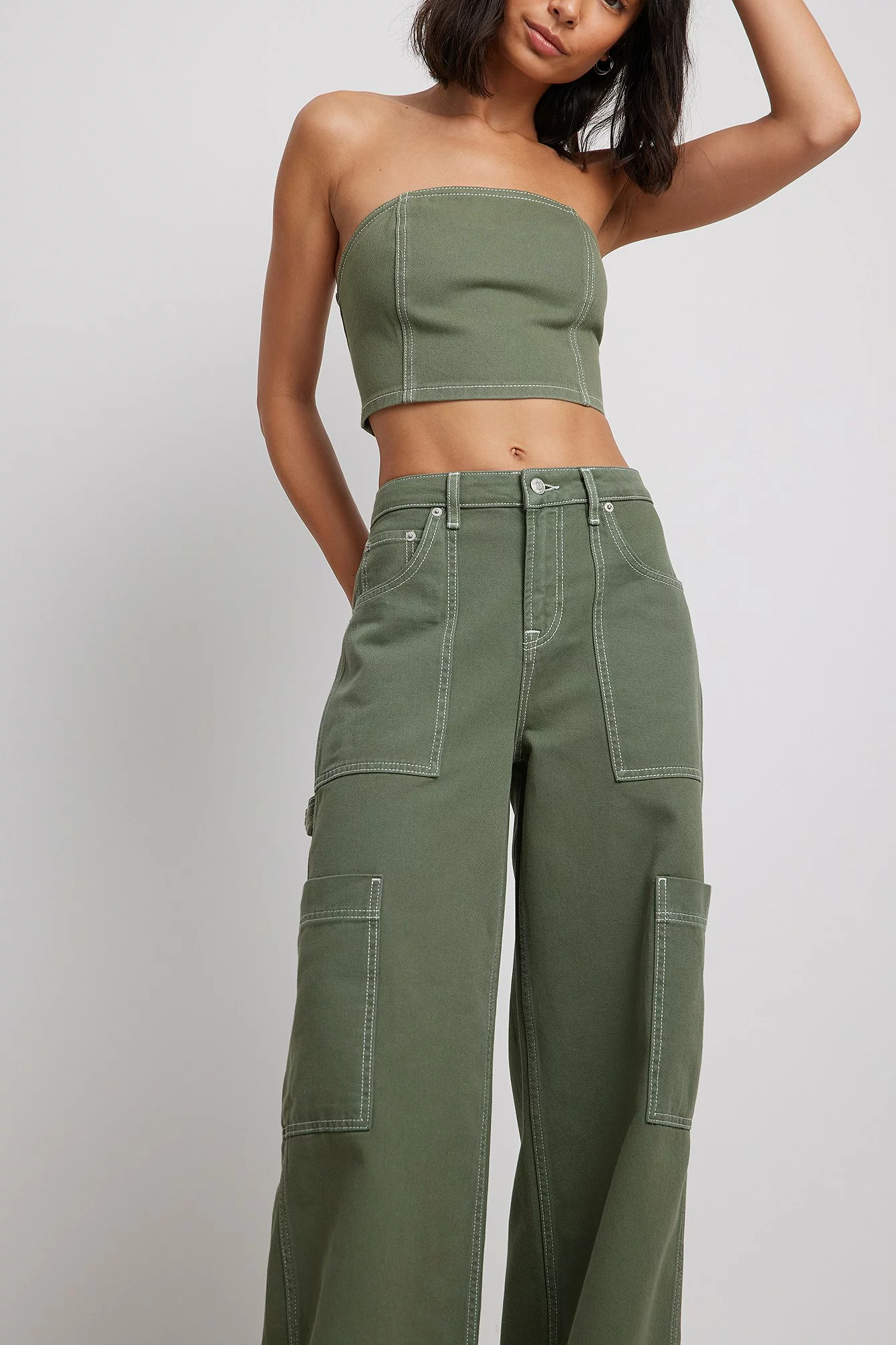 NA-KD Loose Cargo Denim - Image 4