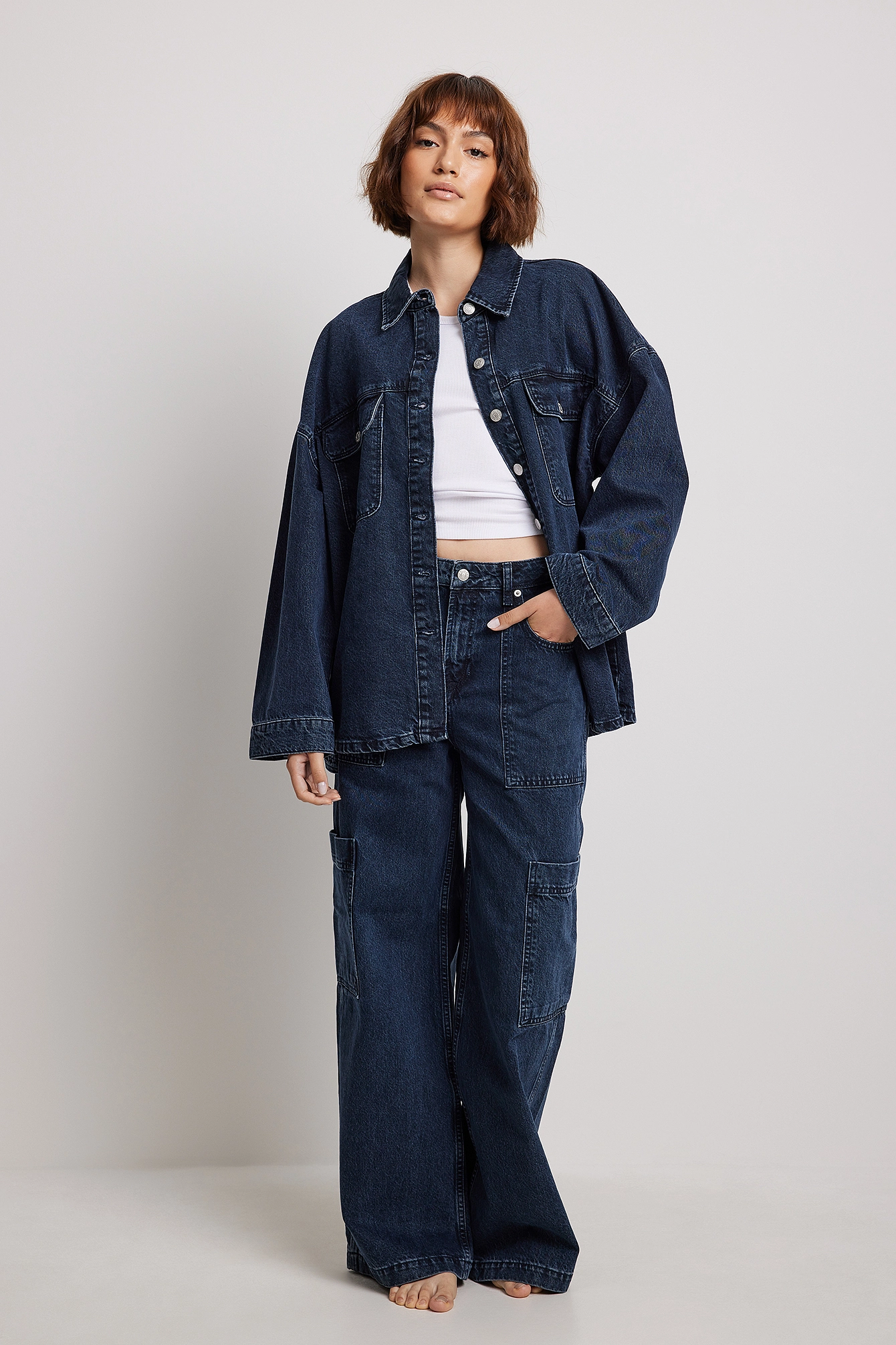 NA-KD Loose Cargo Denim - Image 12