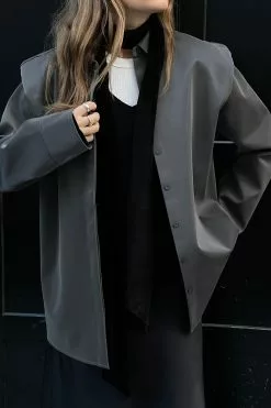 Handpicked X NA-KD Oversized Shoulder Detail Shirt